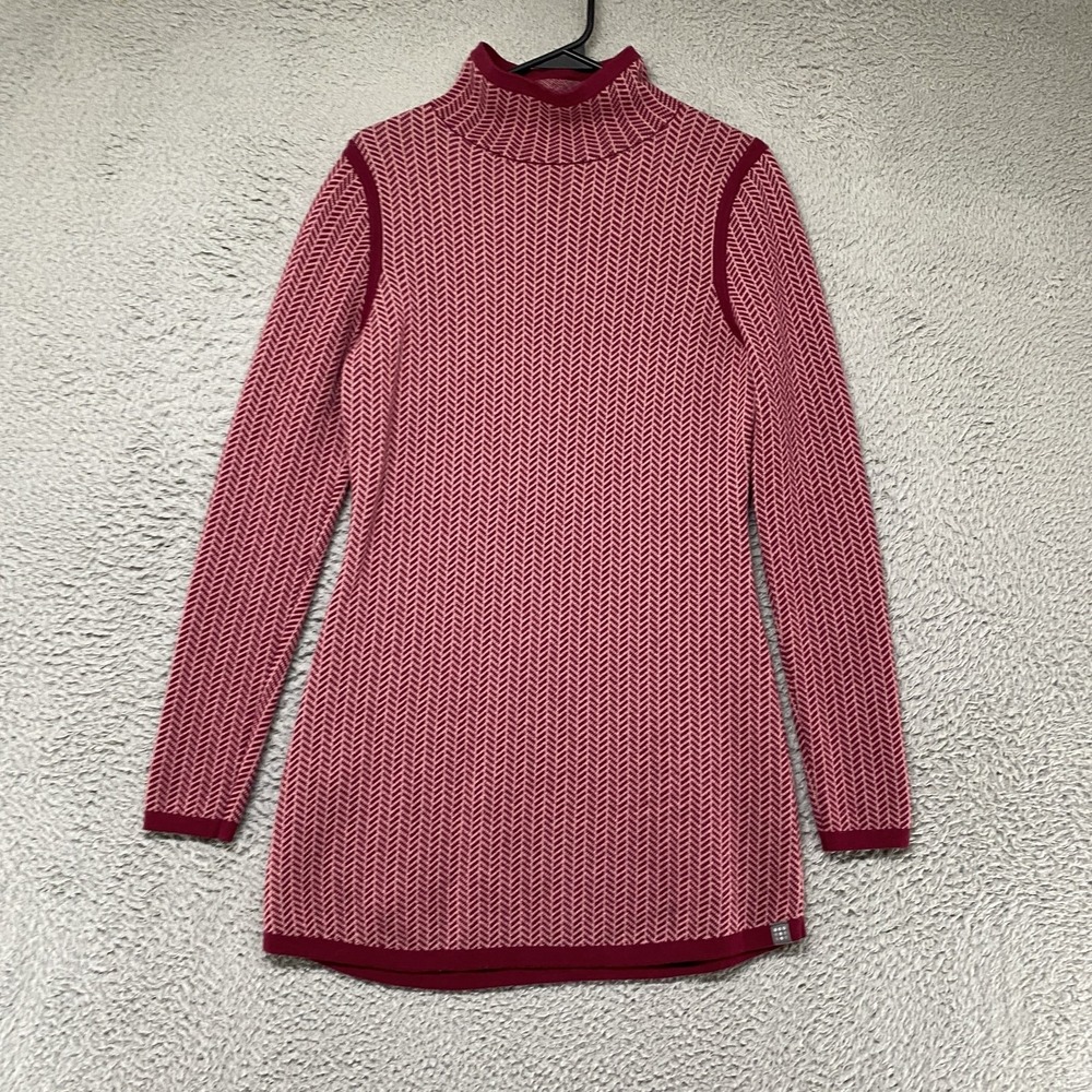 Title Nine Tunic Sweater Womens Small Barra Herringbone Mock Neck Pockets Knit